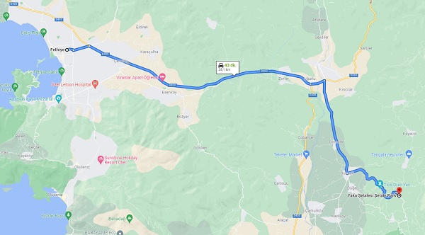 Yakapark Saklıkent arası kaç km