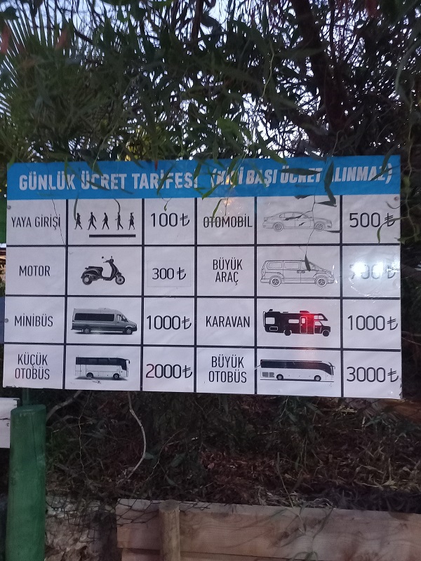 ölüdeniz plajı giriş tarifesi